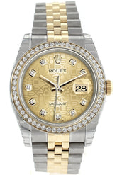 Rolex Datejust 36 Champagne Jubilee Design Set With Diamonds Dial 18K White Gold Diamond Bezel
